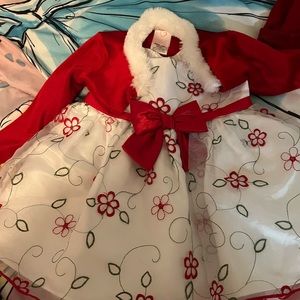 12 month used Christmas dress with matching jacket